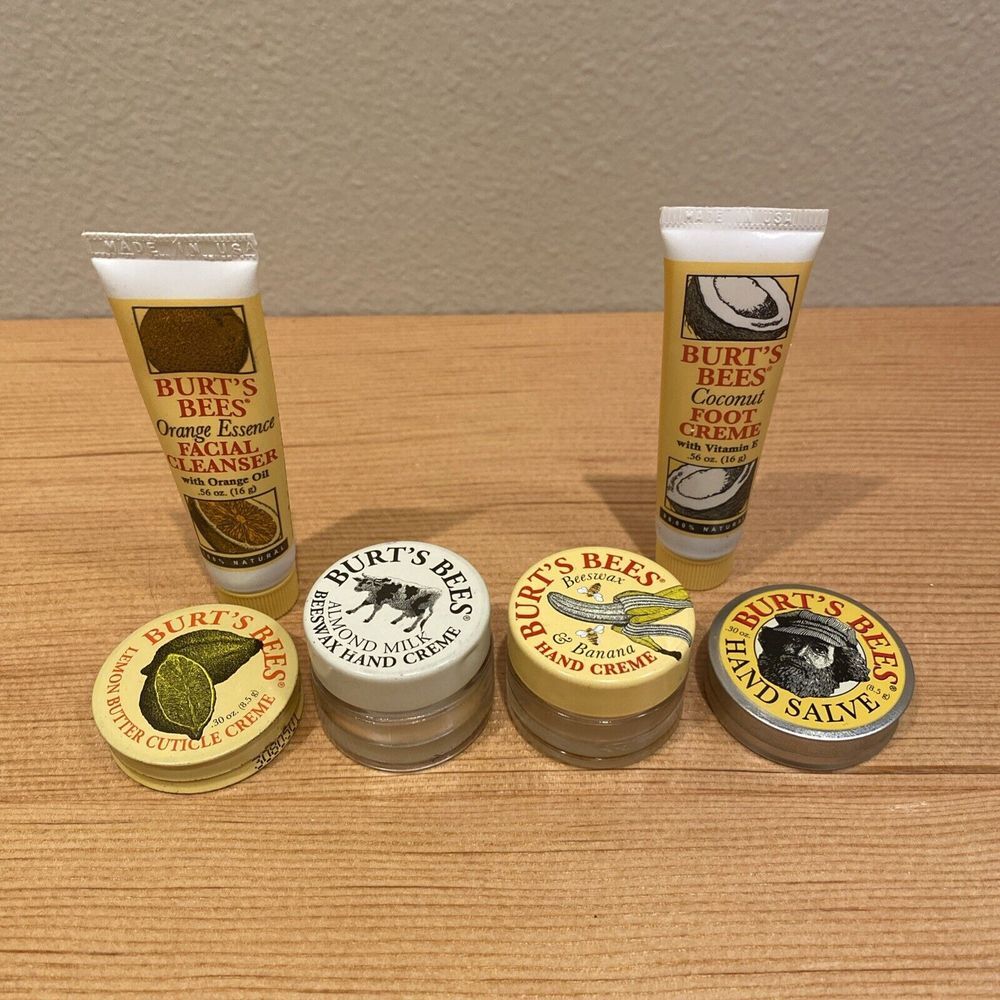 Burt's Bees Sampler Beeswax Banana Almond Milk Coconut Lemon Butter Hand Salve O